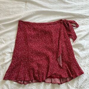 Abercrombie & Fitch Red Asymmetrical Skirt